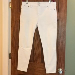 J Crew Skinny White Jeans, 33/28